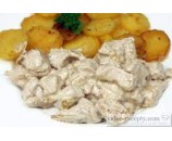 1. Kuracíe rezance v syrovo-smotanovej omáčke, pečené americké zemiaky  (120/300/30)g – 1,3,7